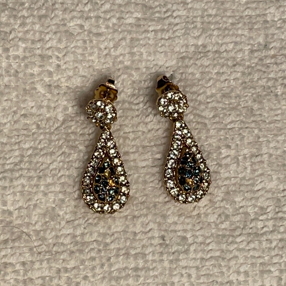 blue and white earrings